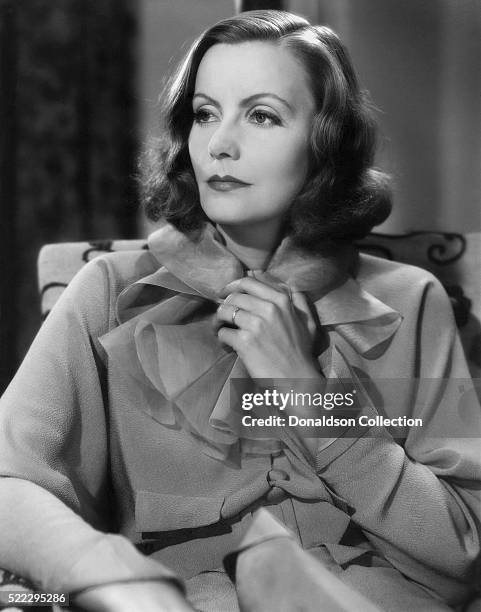 Actress Greta Garbo poses for a publicity still for the MGM film 'The Painted Veil' in 1934 in Los Angeles, California.