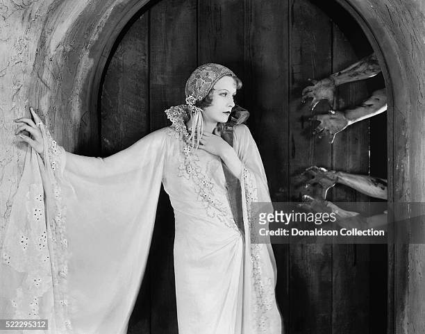 Actress Greta Garbo poses for a publicity still for the MGM film 'The Temptress' in 1926 in Los Angeles, California.