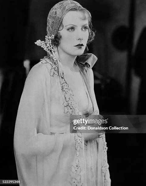 Actress Greta Garbo poses for a publicity still for the MGM film 'The Temptress' in 1926 in Los Angeles, California.