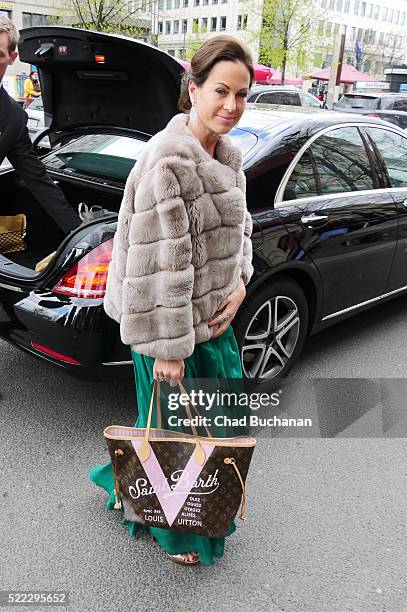 Birgit Wetzinger sighted at the Adlon Hotel on April 18, 2016 in Berlin, Germany.