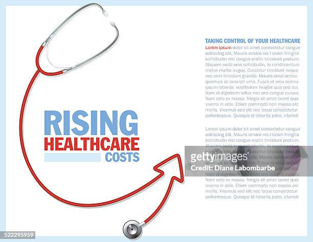 healthcare costs red arrow concept - editorial template stock illustrations