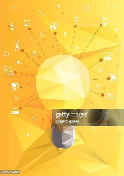 communication idea low poly - telecommunications engineer stock illustrations