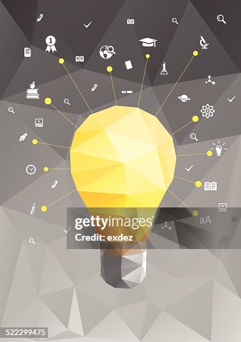 Education knowledge low poly Education knowledge low poly