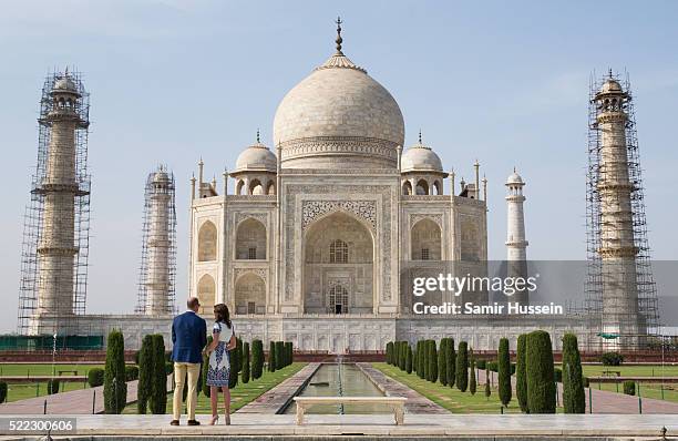 Prince William, Duke of Cambridge and Catherine, Duchess of Cambridge visit the Taj Mahal on April 16, 2016 in Agra, India.