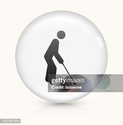 Golfer Playing icon on white round vector button Golfer Playing icon on white round vector button