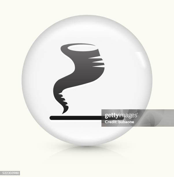 tornado icon on white round vector button - wind damage stock illustrations
