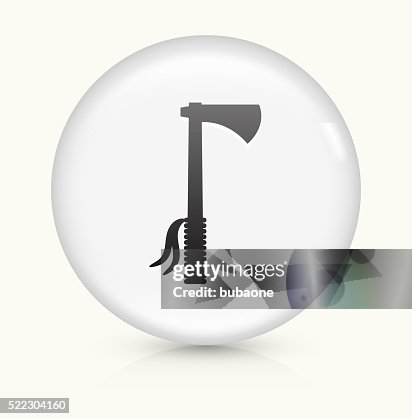 Tomahawk icon on white round vector button Tomahawk icon on white round vector button