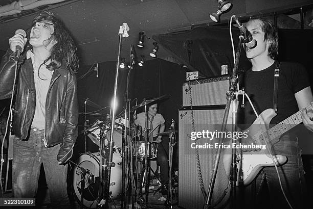 Ari Up, Palmolive and Kate Korus of The Slits perform on stage at The Roxy, London, 1977.