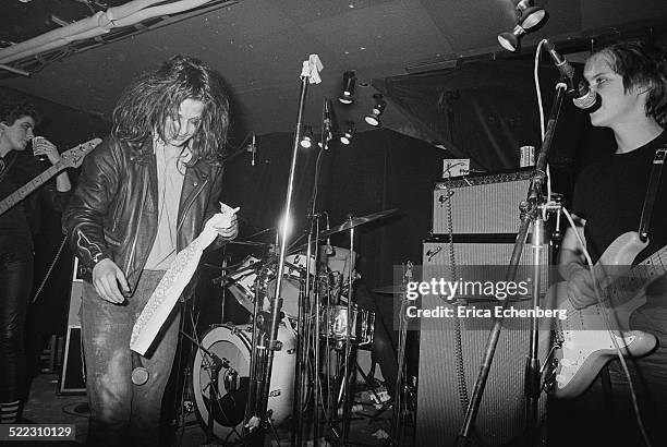 Ari Up and Kate Korus of The Slits perform on stage at The Roxy, London, 1977.