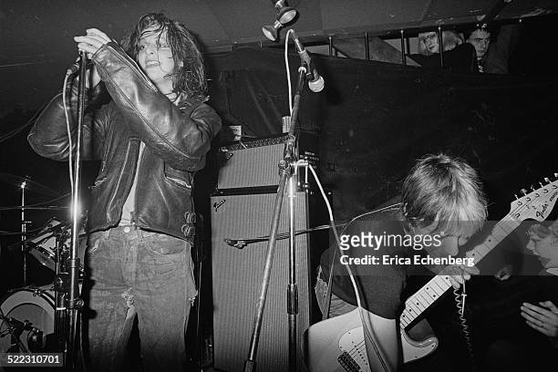 Ari Up and Kate Korus of The Slits perform on stage at The Roxy, London, 1977.