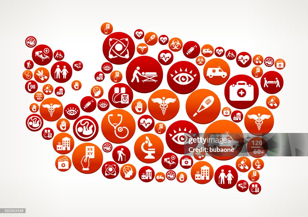Health Button Color Washington Healthcare And Medical Red Button Pattern High-Res Vector ...