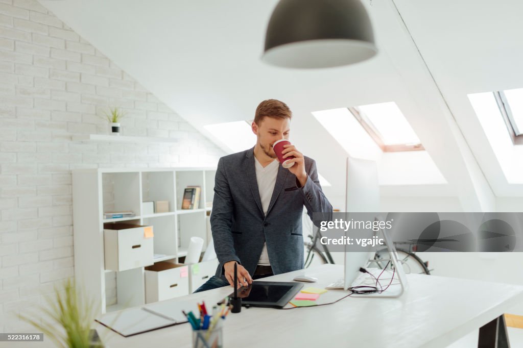 Graphic Designer At Work.