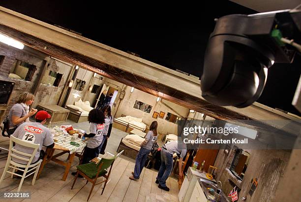 Stand-in candidates pose during "Big Brother Village" Press Tour on Fenruary 23, 2005 in Cologne, Germany.