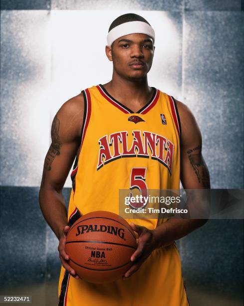 Josh Smith of the Rookie Team poses for a portrait prior to the 2005 Got Milk? Rookie Challenge at The Pepsi Center on February 18, 2005 in Denver,...