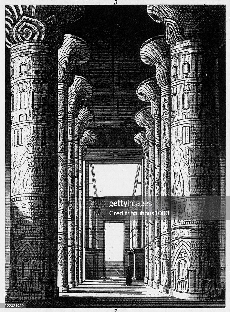 Hall of the Palace at Carnak Engraving