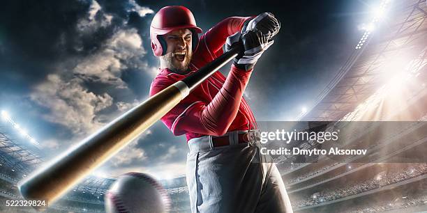 baseball batter on stadium - base run stock pictures, royalty-free photos & images