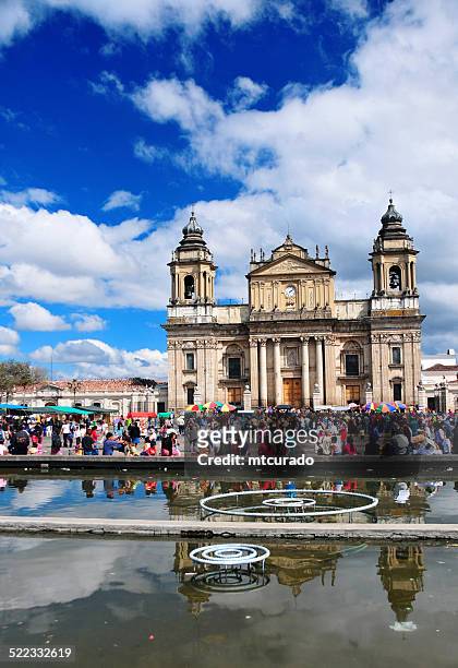 guatemala city: cathedral and main square - guatemala city metropolitan cathedral stock pictures, royalty-free photos & images