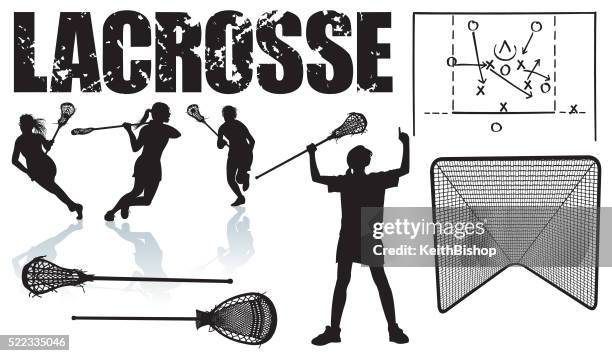 mädchen lacrosse-sports equipment - lacrosse stock-grafiken, -clipart, -cartoons und -symbole