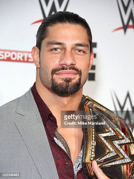 Roman Reigns arrives for WWE RAW at 02 Brooklyn Bowl on April 18, 2016 in London, England.