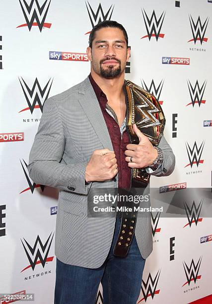 Roman Reigns arrives for WWE RAW at 02 Brooklyn Bowl on April 18, 2016 in London, England.