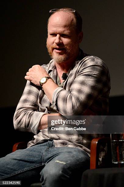 Director Joss Whedon speaks onstage the Tribeca Talks Directors Series: Joss Whedon with Mark Ruffalo event during the 2016 Tribeca Film Festival at...