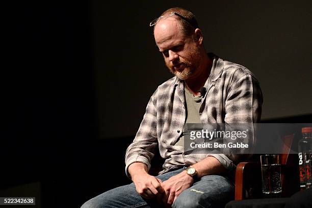 Director Joss Whedon speaks onstage the Tribeca Talks Directors Series: Joss Whedon with Mark Ruffalo event during the 2016 Tribeca Film Festival at...