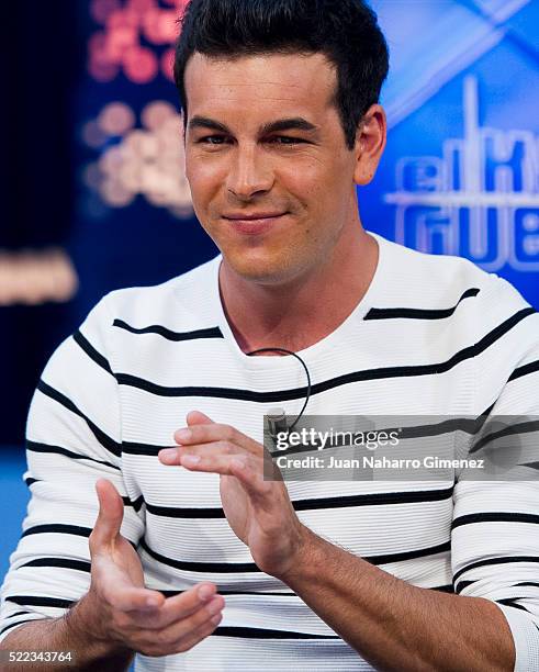 Mario Casas attends 'El Hormiguero' Tv Show at Vertice Studio on April 18, 2016 in Madrid, Spain.