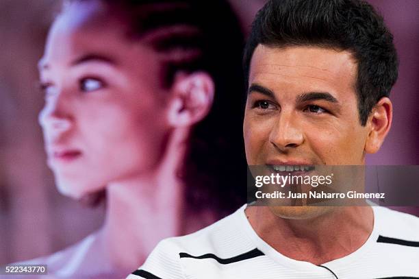 Mario Casas attends 'El Hormiguero' Tv Show at Vertice Studio on April 18, 2016 in Madrid, Spain.