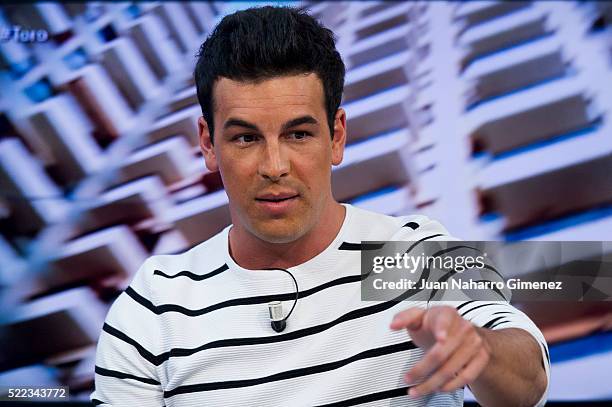 Mario Casas attends 'El Hormiguero' Tv Show at Vertice Studio on April 18, 2016 in Madrid, Spain.