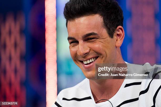 Mario Casas attends 'El Hormiguero' Tv Show at Vertice Studio on April 18, 2016 in Madrid, Spain.