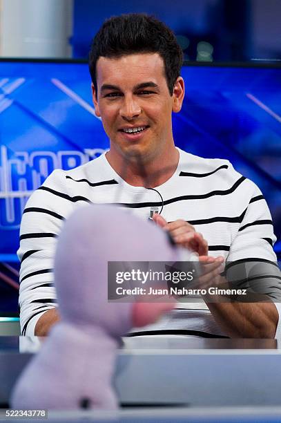 Mario Casas attends 'El Hormiguero' Tv Show at Vertice Studio on April 18, 2016 in Madrid, Spain.