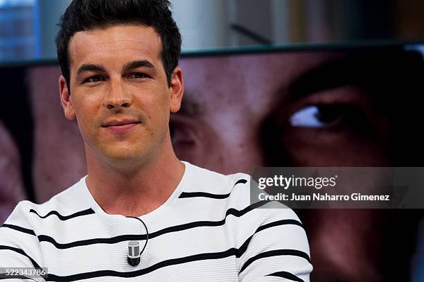 Mario Casas attends 'El Hormiguero' Tv Show at Vertice Studio on April 18, 2016 in Madrid, Spain.