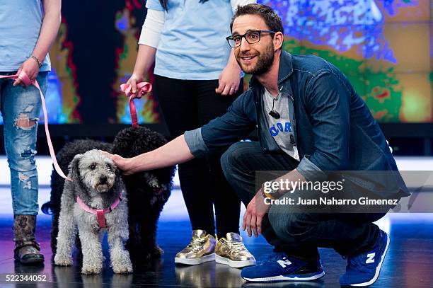 Dani Rovira attends 'El Hormiguero' Tv Show at Vertice Studio on April 18, 2016 in Madrid, Spain.