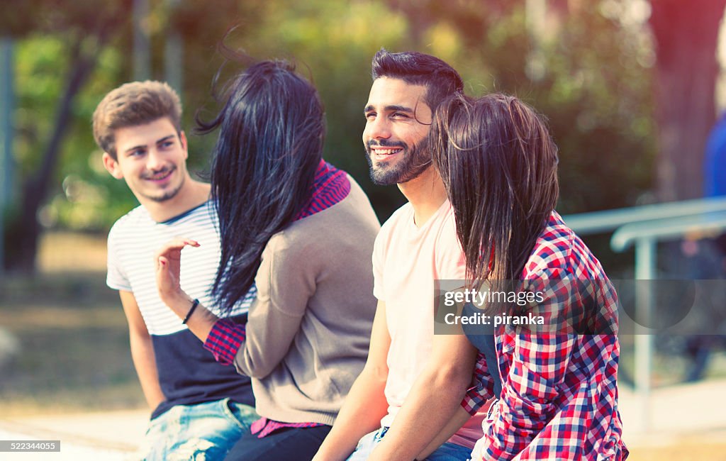 Group of friends hanging out