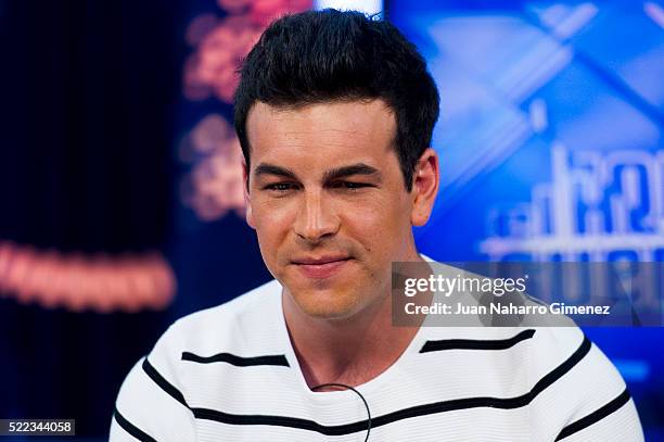 Mario Casas attends 'El Hormiguero' Tv Show at Vertice Studio on April 18, 2016 in Madrid, Spain.