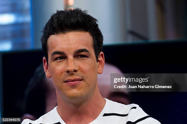 Mario Casas attends 'El Hormiguero' Tv Show at Vertice Studio on April 18, 2016 in Madrid, Spain.