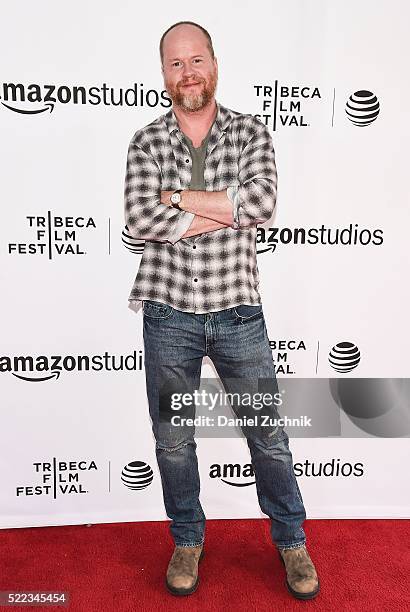Joss Whedon attends the Tribeca Talks Directors Series: Joss Whedon With Mark Ruffalo - 2016 Tribeca Film Festival at SVA Theatre on April 18, 2016...