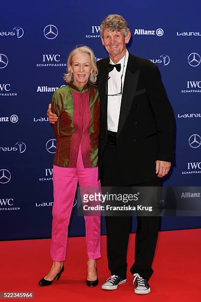 Jenny du Plessis and Morne du Plessis attend the Laureus World Sports Awards 2016 at the Messe Berlin on April 18, 2016 in Berlin, Germany.