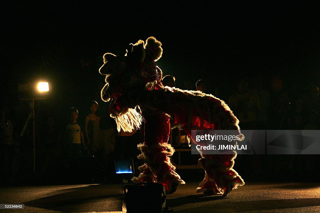 A lion dance is performed in Kuala Lumpu