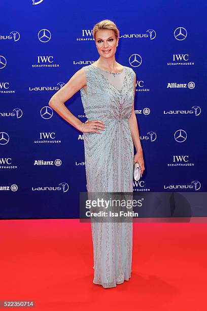 Maria Hoefl-Riesch attends the Laureus World Sports Awards 2016 on April 18, 2016 in Berlin, Germany.