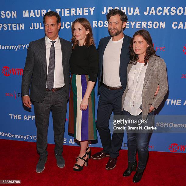Actors Josh Stamberg, Ruth Wilson, Joshua Jackson and Maura Tierney attend "The Affair" New York screening held at the NYIT Auditorium on Broadway on...