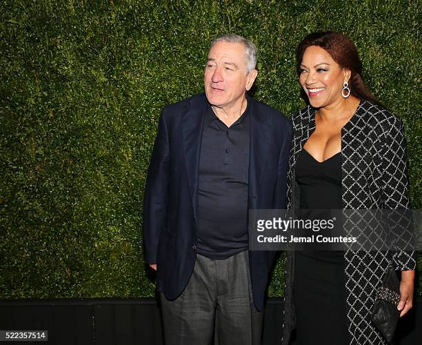 Tribeca Film Festival Founder Robert De Niro and Grace Hightower attend the 11th Annual Chanel Tribeca Film Festival Artists Dinner at Balthazar on...