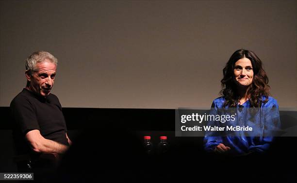 Marc Platt and Idina Menzel during the 2016 Tribeca Film Festival Tribeca Talks Storytellers: Idina Menzel at SVA Theatre on April 18, 2016 in New...