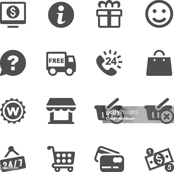 shopping icons - shopping basket isolated stock illustrations