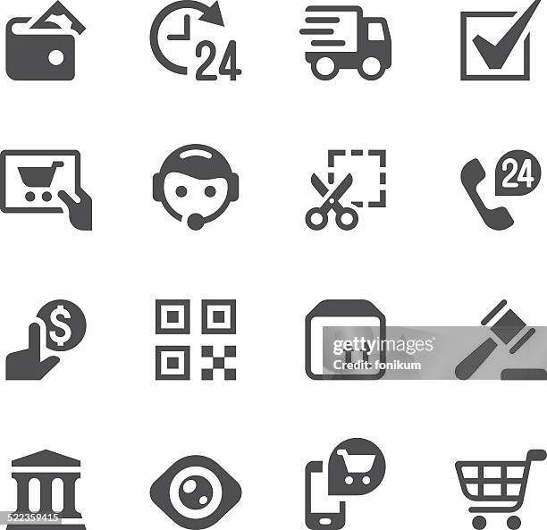 shopping icons - atm machine white background stock illustrations