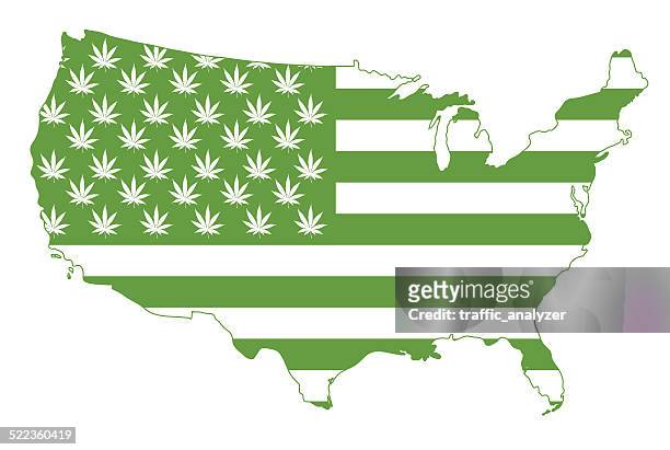 flag of united states of america - cannabis plant stock illustrations