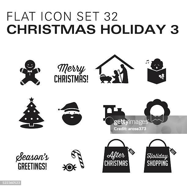 flat icons 32 christmas 3 -black - black nativity 幅插畫檔、美工圖案、卡通及圖標