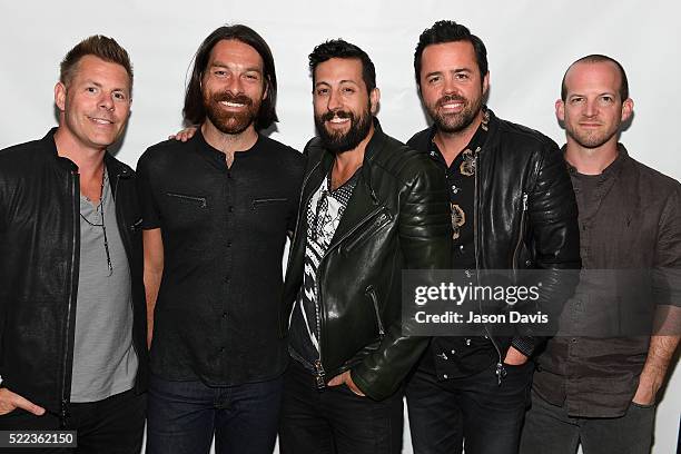 Old Dominion's Trevor Rosen, Geoff Sprung, Matthew Ramsey, Brad Tursi, and Whit Sellers attend the AIMP Nashville Awards on April 18, 2016 in...