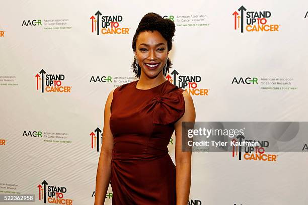 Sonequa Martin-Green attends the Stand Up To Cancer Press Conference at the 2016 American Association for Cancer Research Annual Meeting at Ernest N....