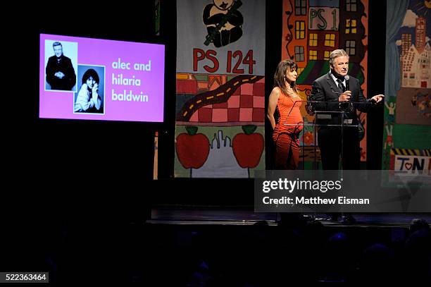 Alec Baldwin and Hilaria Baldwin attend the National Dance Institute's 40th Anniversary Annual Gala at PlayStation Theater on April 18, 2016 in New...